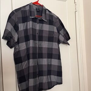 Oakley Black and Gray Plaid Shirt size XL